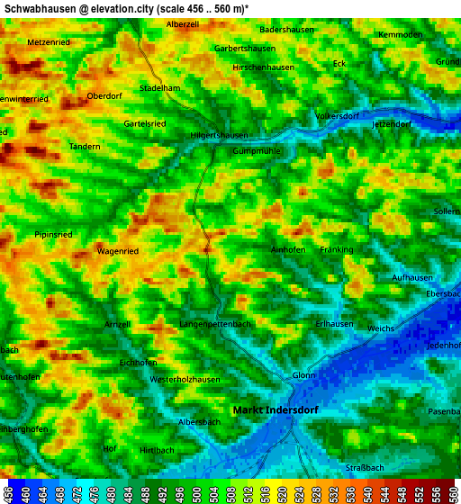 Zoom OUT 2x Schwabhausen, Germany elevation map