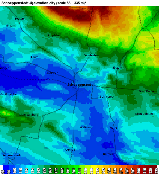 Zoom OUT 2x Schöppenstedt, Germany elevation map