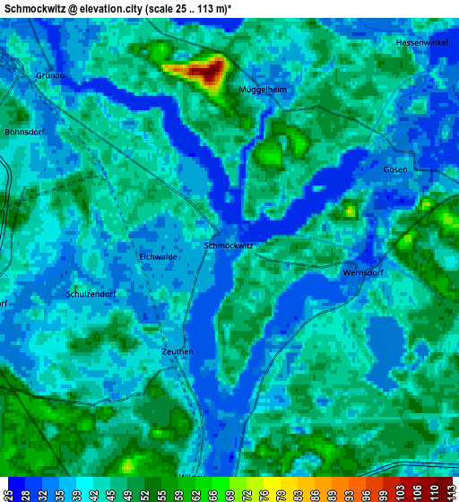 Zoom OUT 2x Schmöckwitz, Germany elevation map