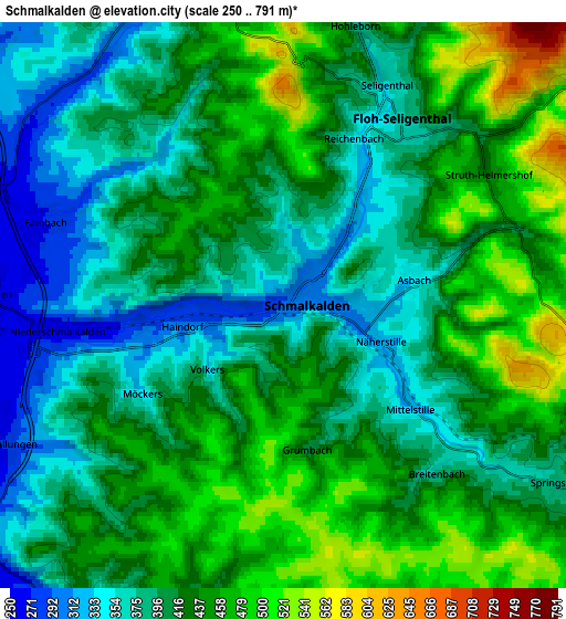 Zoom OUT 2x Schmalkalden, Germany elevation map