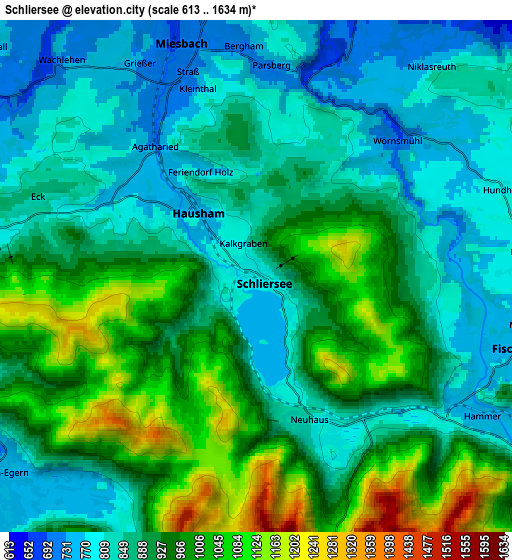 Zoom OUT 2x Schliersee, Germany elevation map