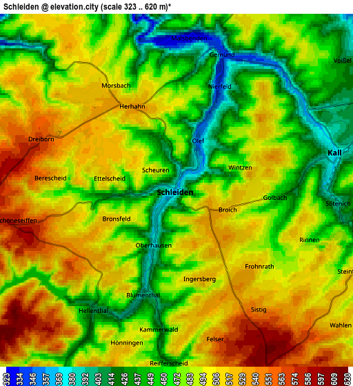 Zoom OUT 2x Schleiden, Germany elevation map