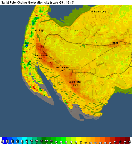 Zoom OUT 2x Sankt Peter-Ording, Germany elevation map