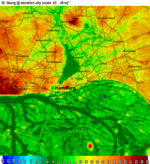 Zoom OUT 2x St. Georg, Germany elevation map
