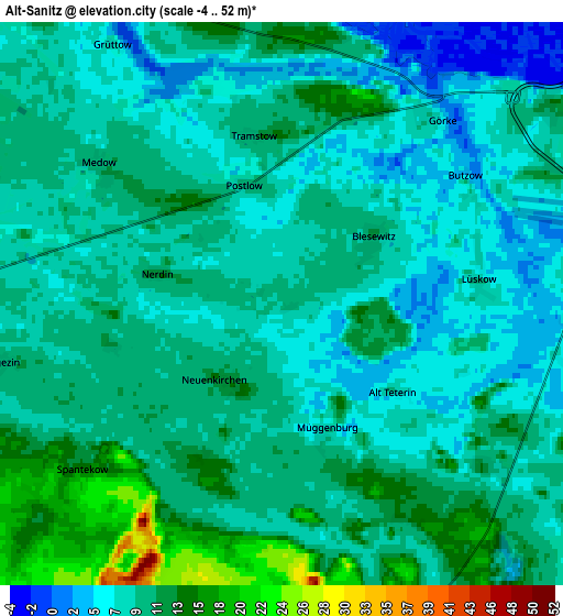 Zoom OUT 2x Alt-Sanitz, Germany elevation map