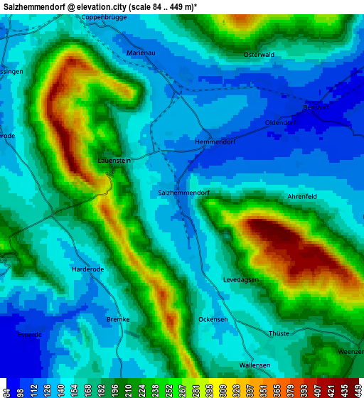Zoom OUT 2x Salzhemmendorf, Germany elevation map