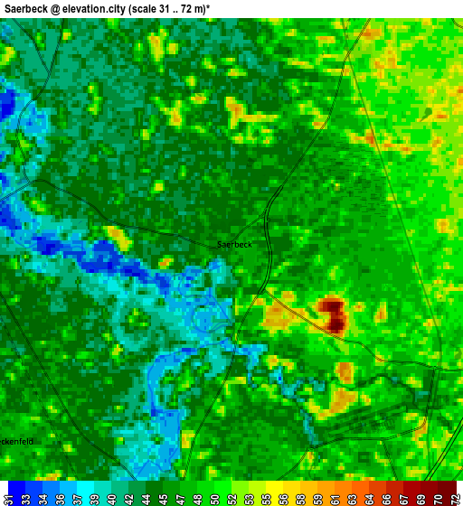 Zoom OUT 2x Saerbeck, Germany elevation map