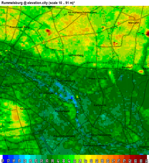 Zoom OUT 2x Rummelsburg, Germany elevation map