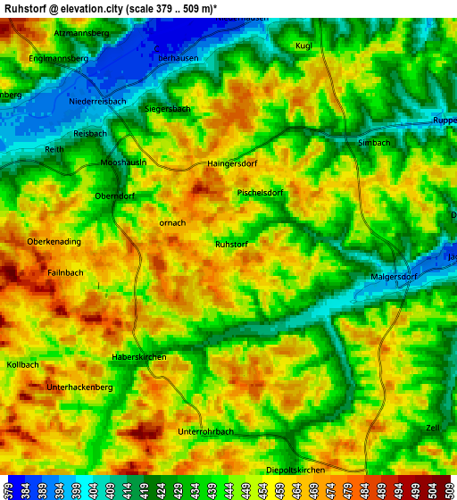 Zoom OUT 2x Ruhstorf, Germany elevation map