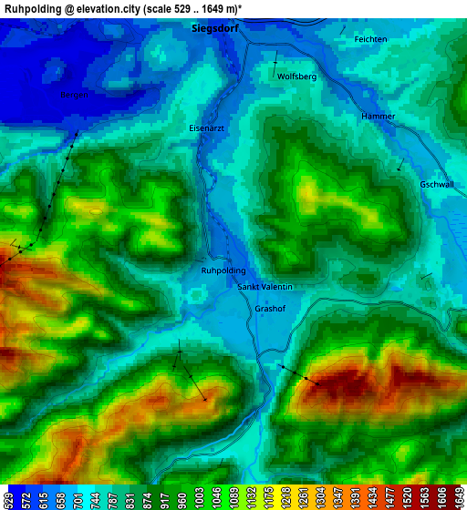 Zoom OUT 2x Ruhpolding, Germany elevation map