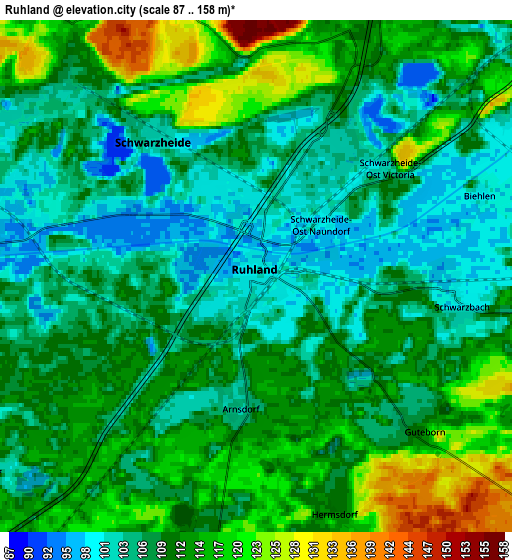 Zoom OUT 2x Ruhland, Germany elevation map