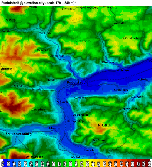 Zoom OUT 2x Rudolstadt, Germany elevation map