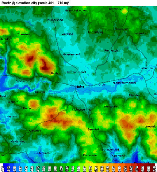 Zoom OUT 2x Rötz, Germany elevation map