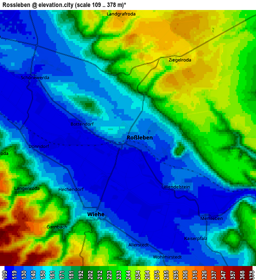 Zoom OUT 2x Roßleben, Germany elevation map