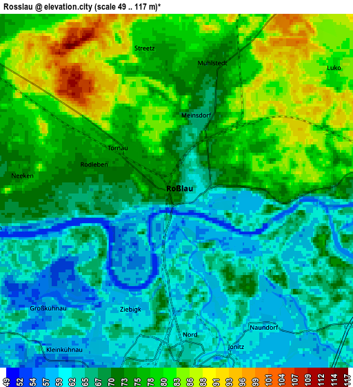 Zoom OUT 2x Roßlau, Germany elevation map