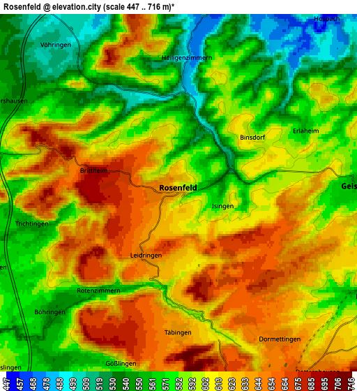 Zoom OUT 2x Rosenfeld, Germany elevation map