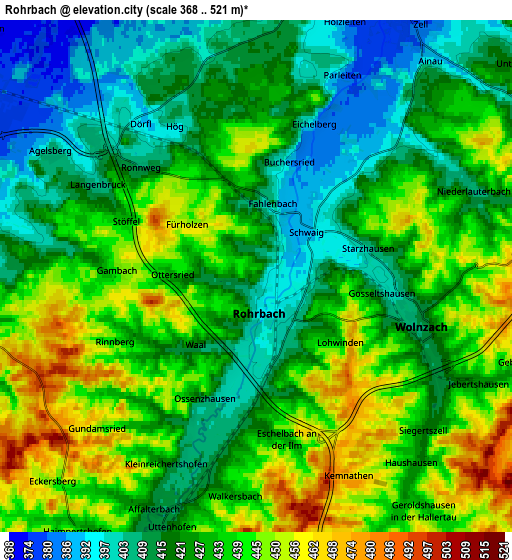Zoom OUT 2x Rohrbach, Germany elevation map