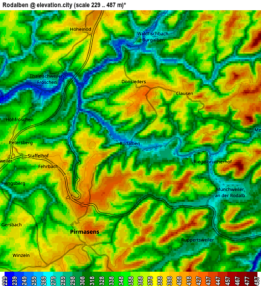 Zoom OUT 2x Rodalben, Germany elevation map