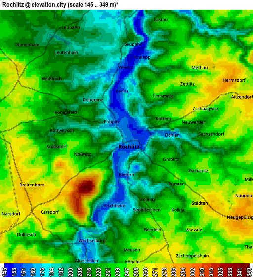 Zoom OUT 2x Rochlitz, Germany elevation map