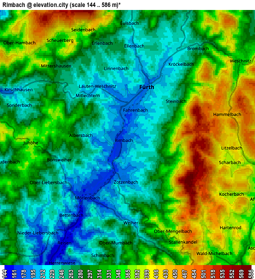 Zoom OUT 2x Rimbach, Germany elevation map