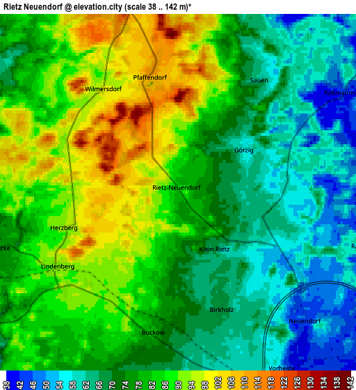 Zoom OUT 2x Rietz Neuendorf, Germany elevation map