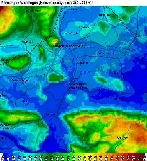 Zoom OUT 2x Rielasingen-Worblingen, Germany elevation map