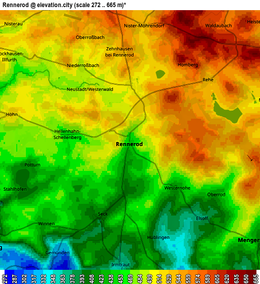 Zoom OUT 2x Rennerod, Germany elevation map