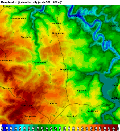 Zoom OUT 2x Remptendorf, Germany elevation map