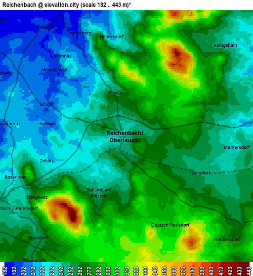 Zoom OUT 2x Reichenbach, Germany elevation map