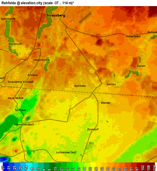 Zoom OUT 2x Rehfelde, Germany elevation map