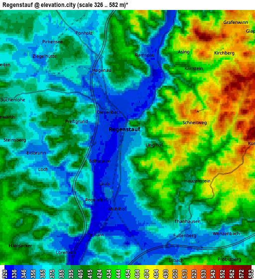 Zoom OUT 2x Regenstauf, Germany elevation map