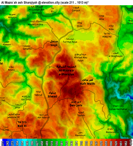 Zoom OUT 2x Al Mazra‘ah ash Sharqīyah, Palestinian Territory elevation map