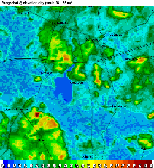 Zoom OUT 2x Rangsdorf, Germany elevation map