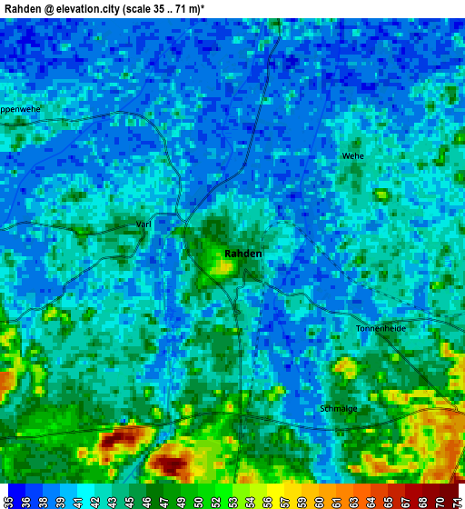 Zoom OUT 2x Rahden, Germany elevation map