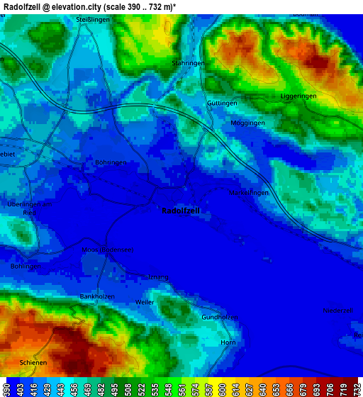 Zoom OUT 2x Radolfzell, Germany elevation map