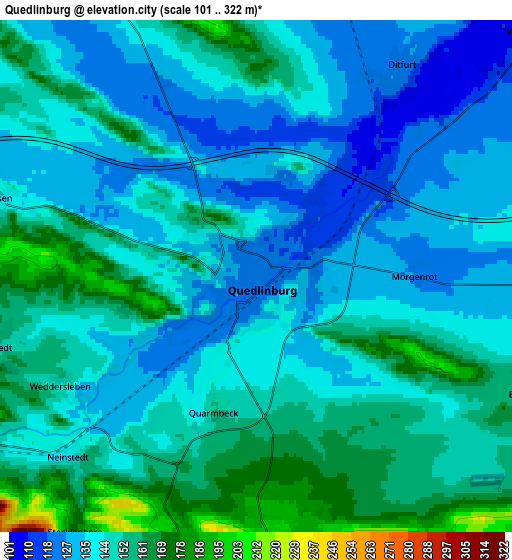Zoom OUT 2x Quedlinburg, Germany elevation map