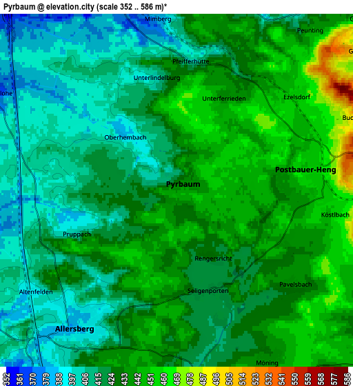 Zoom OUT 2x Pyrbaum, Germany elevation map