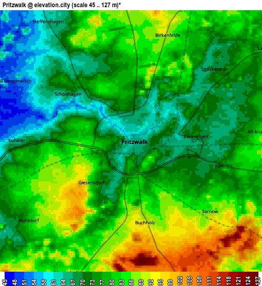 Zoom OUT 2x Pritzwalk, Germany elevation map