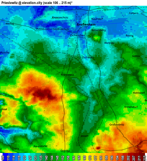 Zoom OUT 2x Priestewitz, Germany elevation map