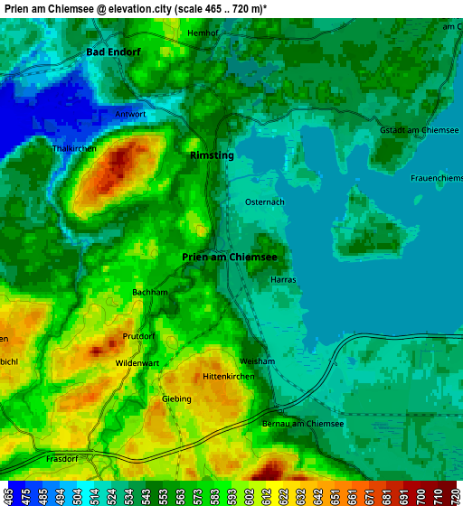 Zoom OUT 2x Prien am Chiemsee, Germany elevation map