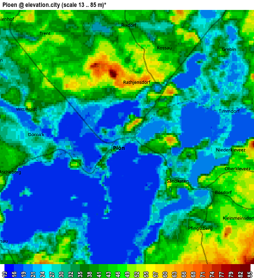 Zoom OUT 2x Plön, Germany elevation map