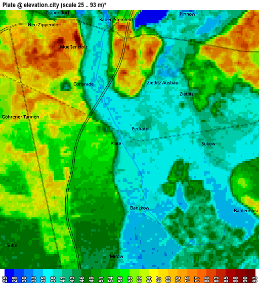 Zoom OUT 2x Plate, Germany elevation map