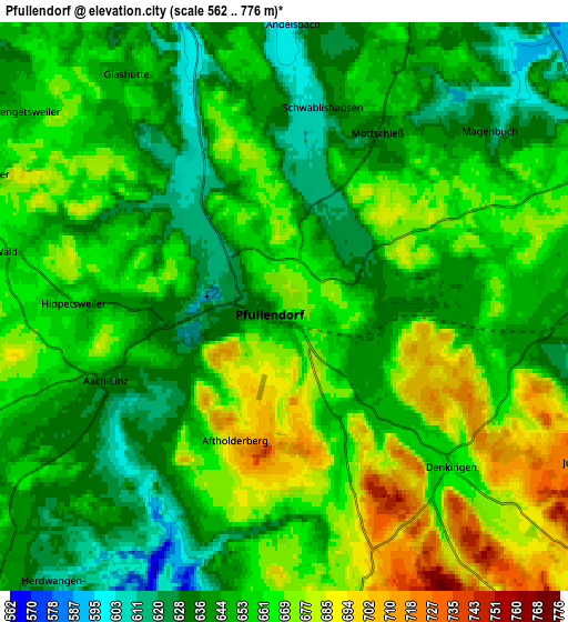 Zoom OUT 2x Pfullendorf, Germany elevation map