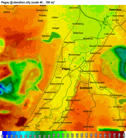 Zoom OUT 2x Pegau, Germany elevation map