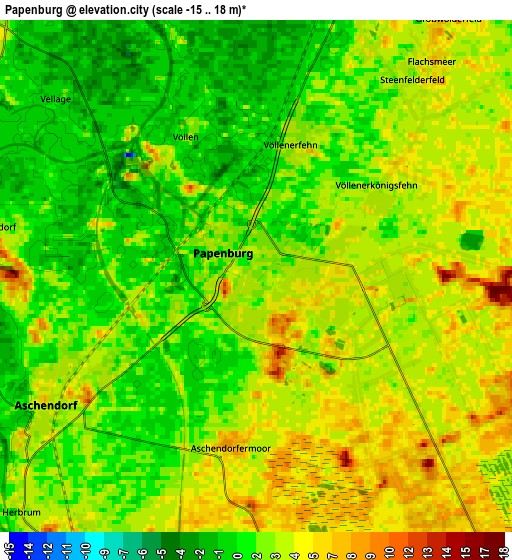 Zoom OUT 2x Papenburg, Germany elevation map