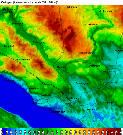 Zoom OUT 2x Owingen, Germany elevation map