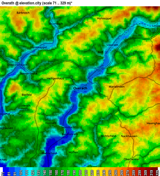 Zoom OUT 2x Overath, Germany elevation map