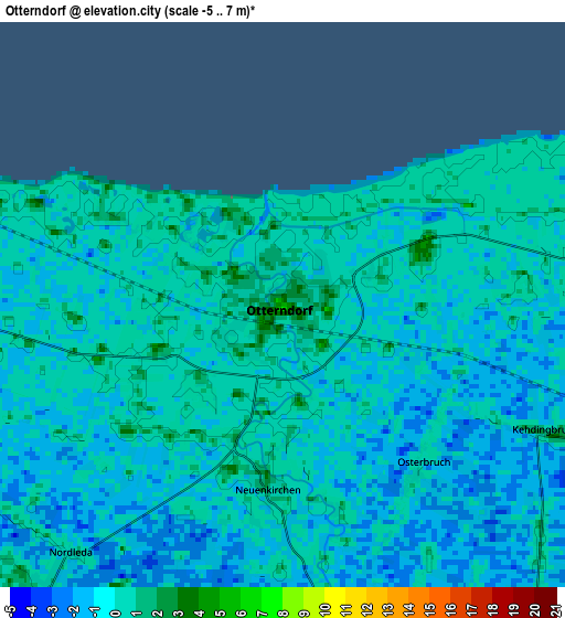 Zoom OUT 2x Otterndorf, Germany elevation map