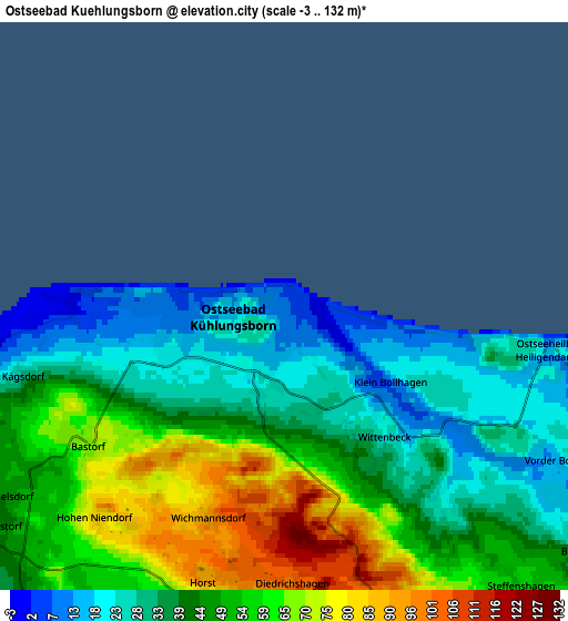 Zoom OUT 2x Ostseebad Kühlungsborn, Germany elevation map