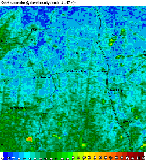 Zoom OUT 2x Ostrhauderfehn, Germany elevation map